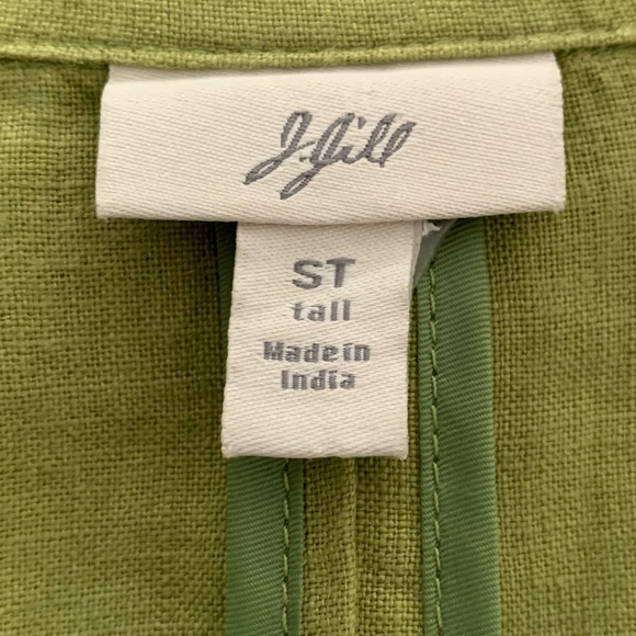 J Jill Small Tall 100% Linen Chartreuse Blazer New - Picture 11 of 12